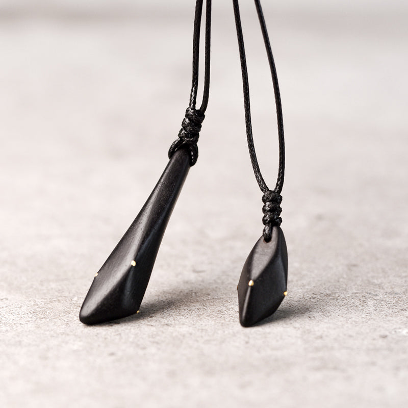 Geometric Cut Ebony Pendant