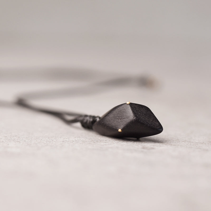 Geometric Cut Ebony Pendant