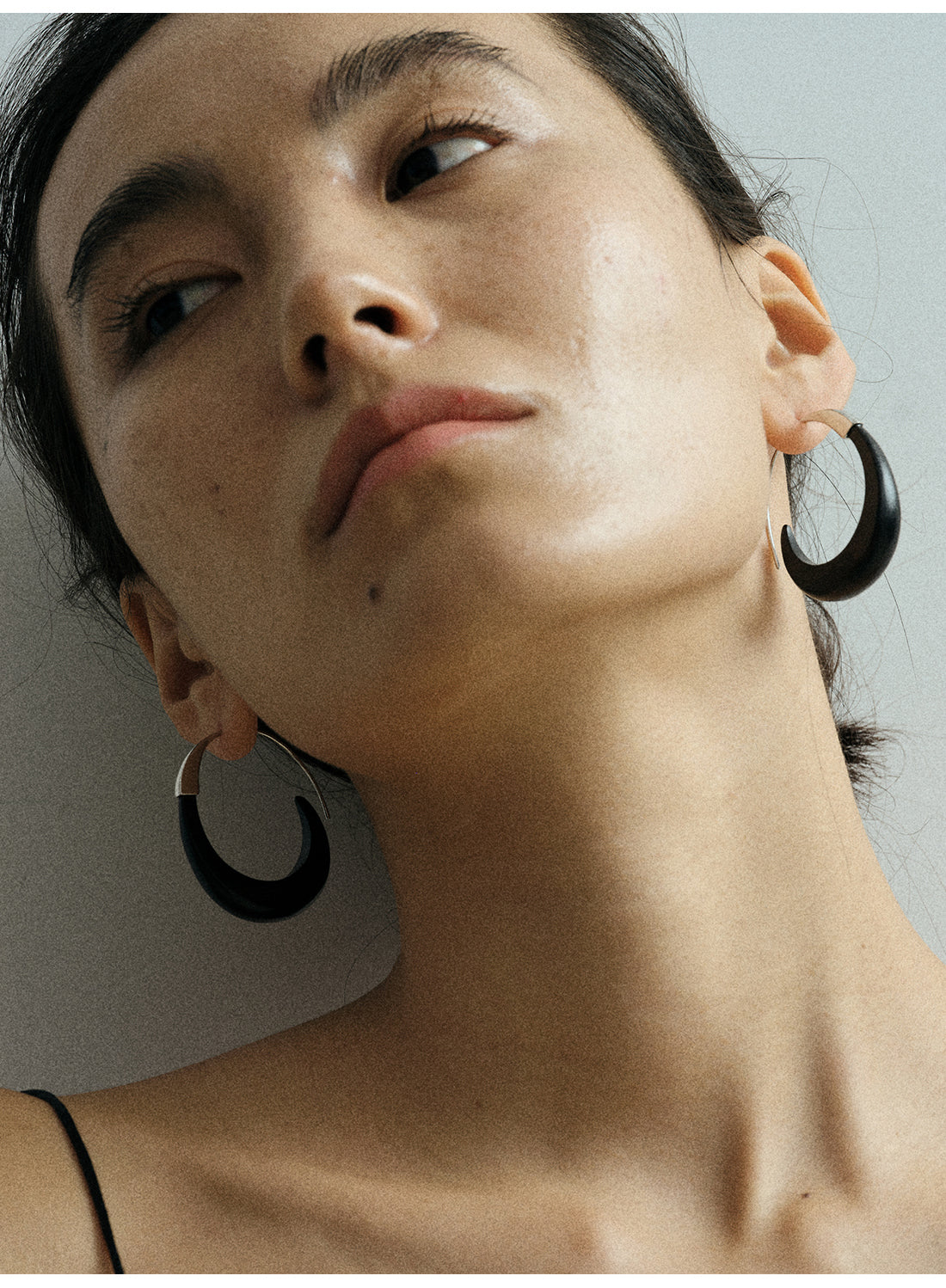 Moon Shadow Ebony Copper-Plated Silver Hoops