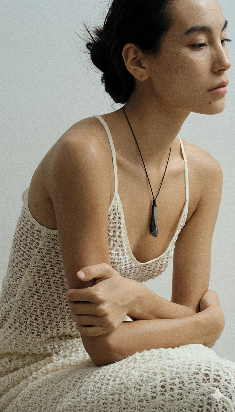 Geometric Cut Ebony Pendant