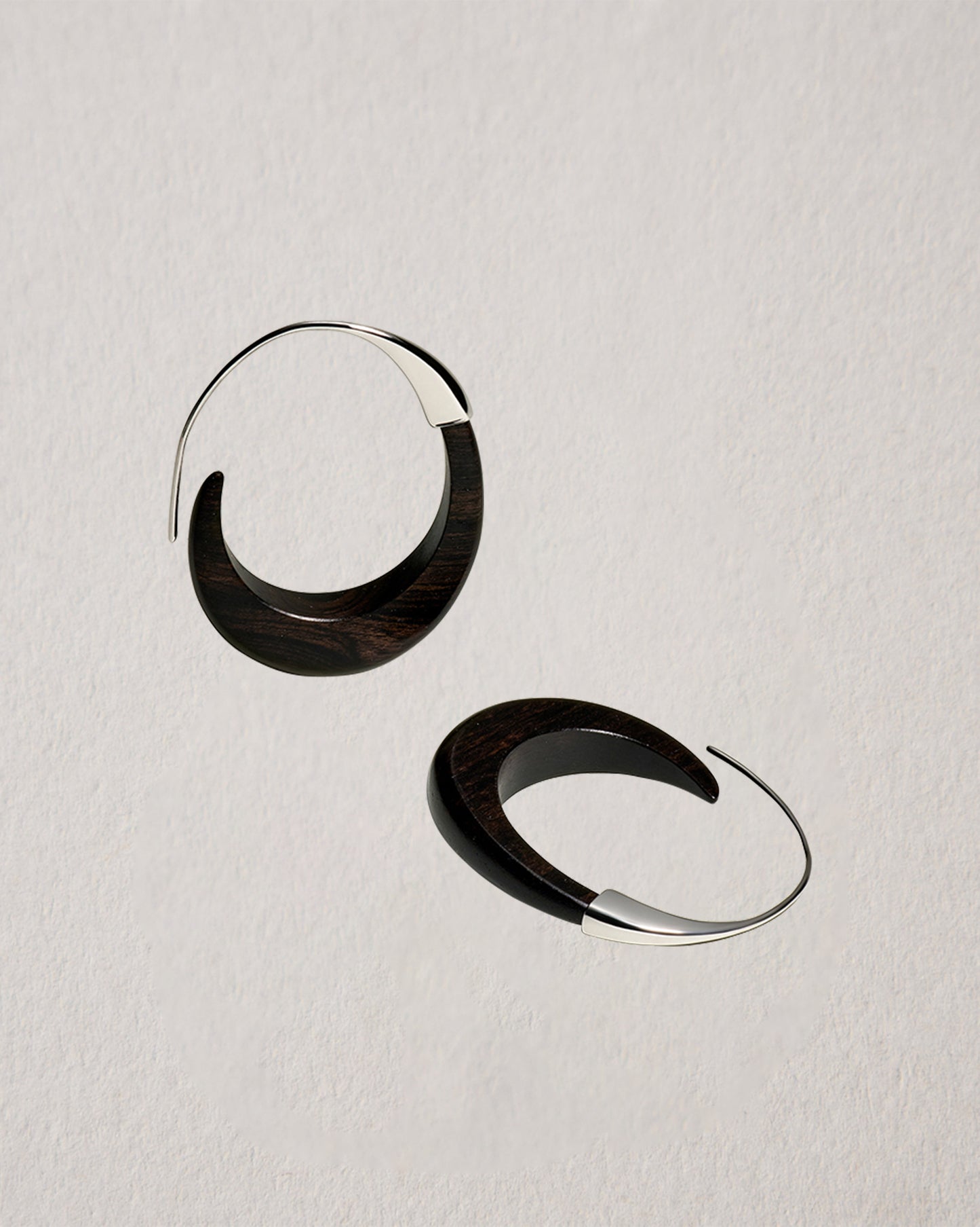Moon Shadow Ebony Copper-Plated Silver Hoops