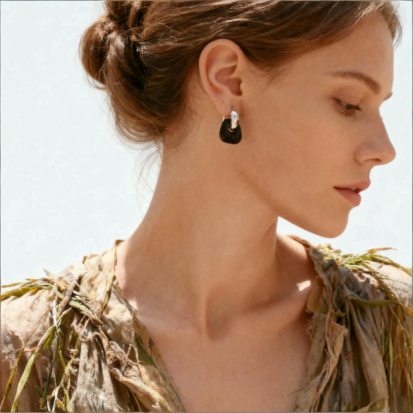Vintage-Inspired Copper-Plated Ebony Earrings