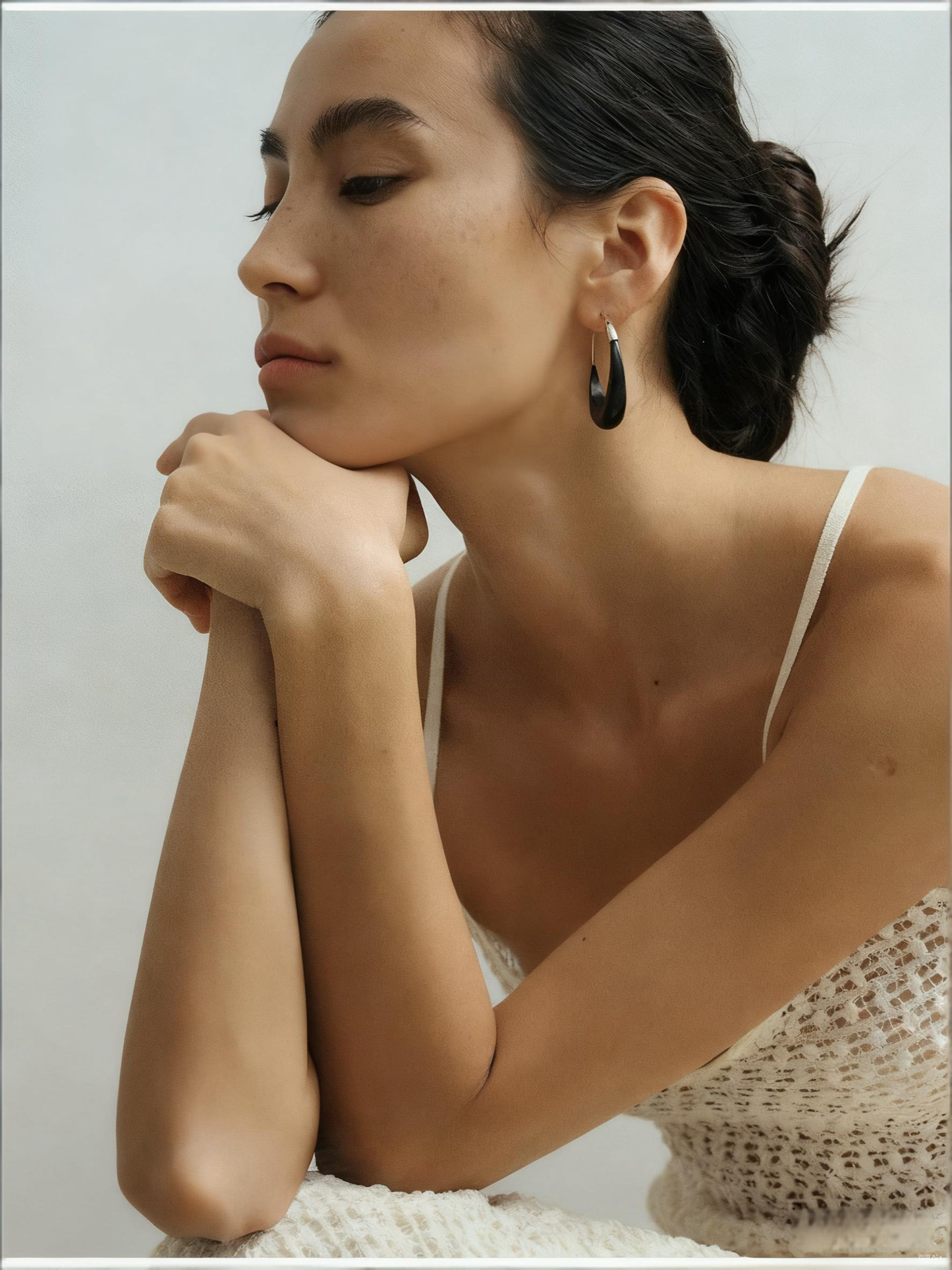 Moon Shadow Ebony Copper-Plated Silver Hoops