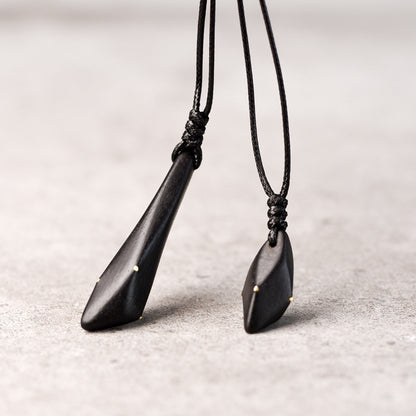 Geometric Cut Ebony Pendant