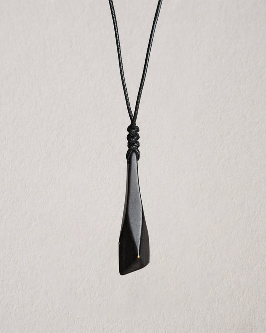Geometric Cut Ebony Pendant