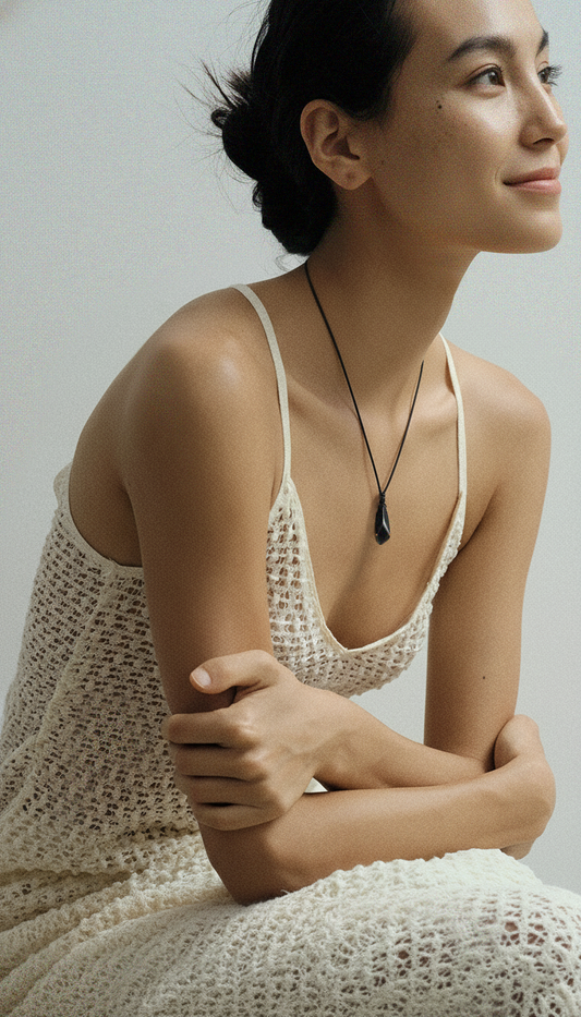 Geometric Cut Ebony Pendant