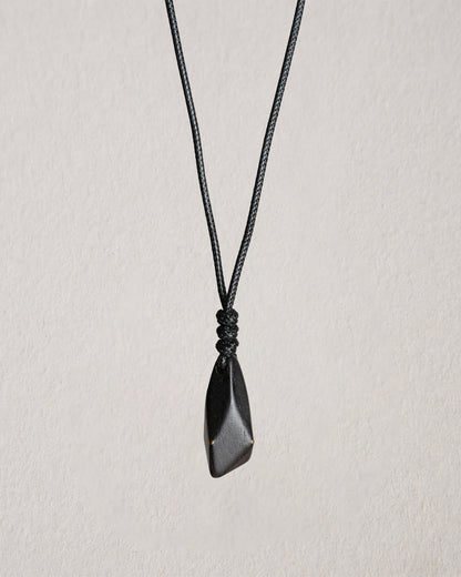 Geometric Cut Ebony Pendant