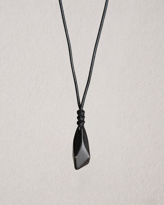 Geometric Cut Ebony Pendant