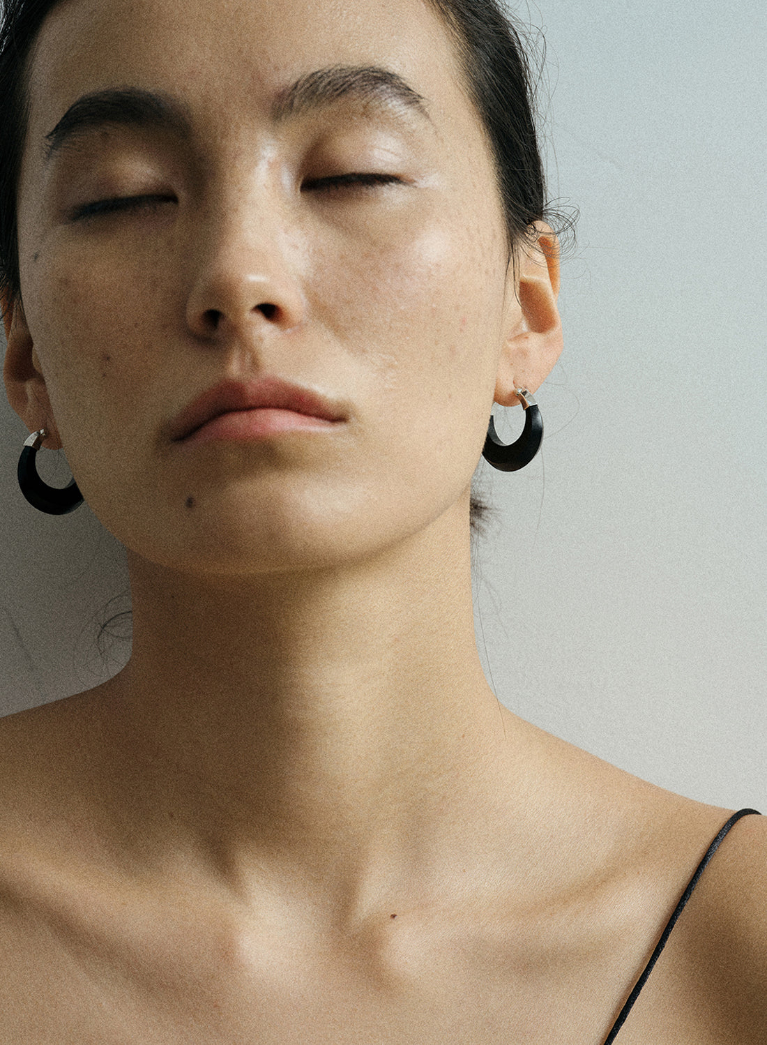 Dome Series Copper-Plated Silver & Wood Earrings (S925 Ear Pins）