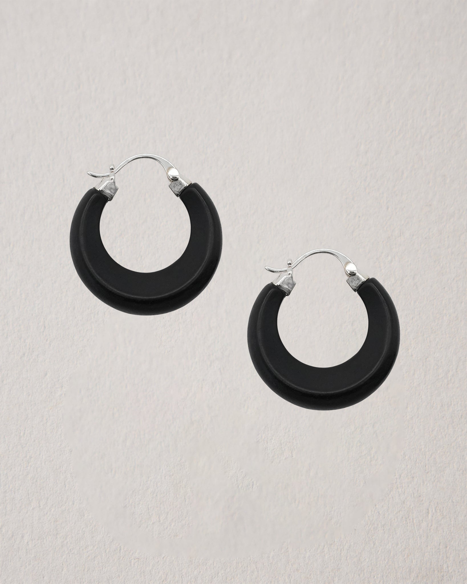 Dome Series Copper-Plated Silver & Wood Earrings (S925 Ear Pins）