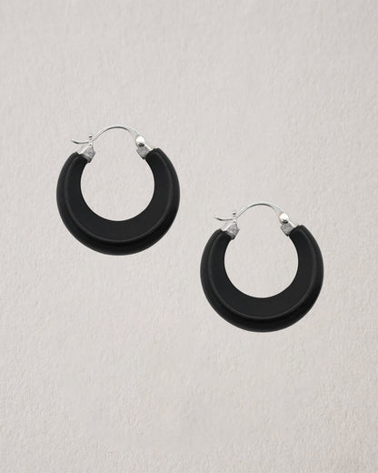 Dome Series Copper-Plated Silver & Wood Earrings (S925 Ear Pins）