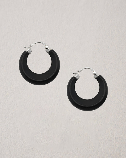 Dome Series Copper-Plated Silver & Wood Earrings (S925 Ear Pins）