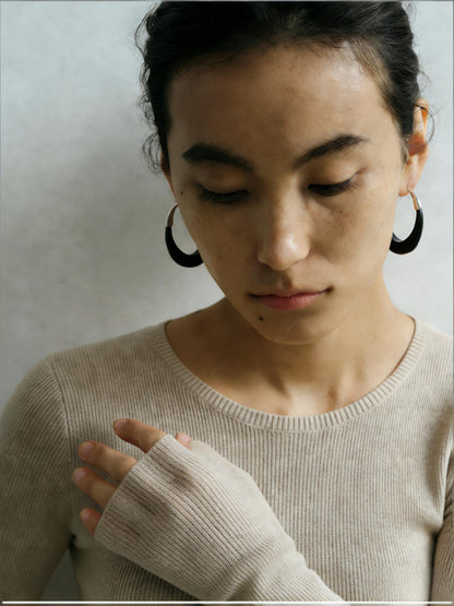 Moon Shadow Ebony Copper-Plated Silver Hoops